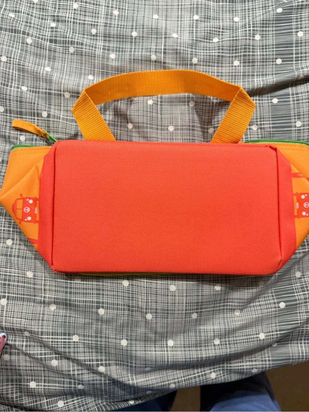 Trader Joe's Mini Insulated Tote Bag in Orange and Lime